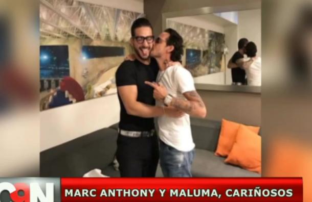Marc Anthony y Maluma estuvieron muy cariñosos